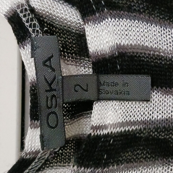 Oska Lagenlook Linen Blend Knit Tank Top, Black White, Size M - Picture 3 of 8